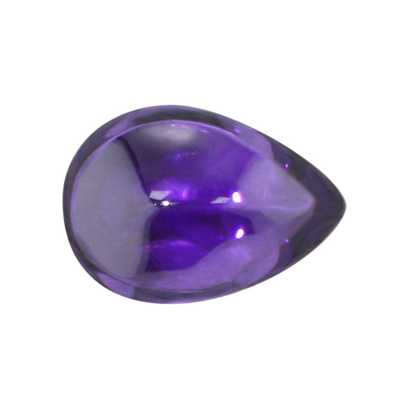 梨形平底素面紫红锆石裸石 合成宝石光面裸钻水滴戒面