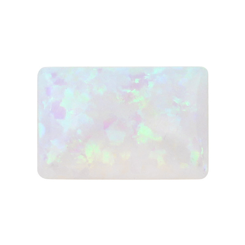 长方直角人造欧泊石 OPAL澳宝白色裸石欧珀镶嵌戒面OP16