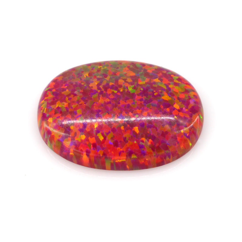 OPAL蛋形合成欧泊石裸石 镶戒面椭圆形人造澳宝平底OP45