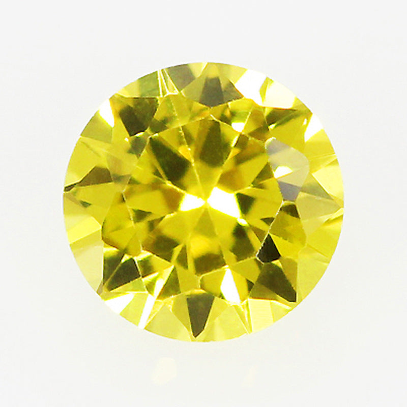 20#黄刚玉戒面裸石 圆形戒面合成黄宝石橙刚玉仿钻镶嵌