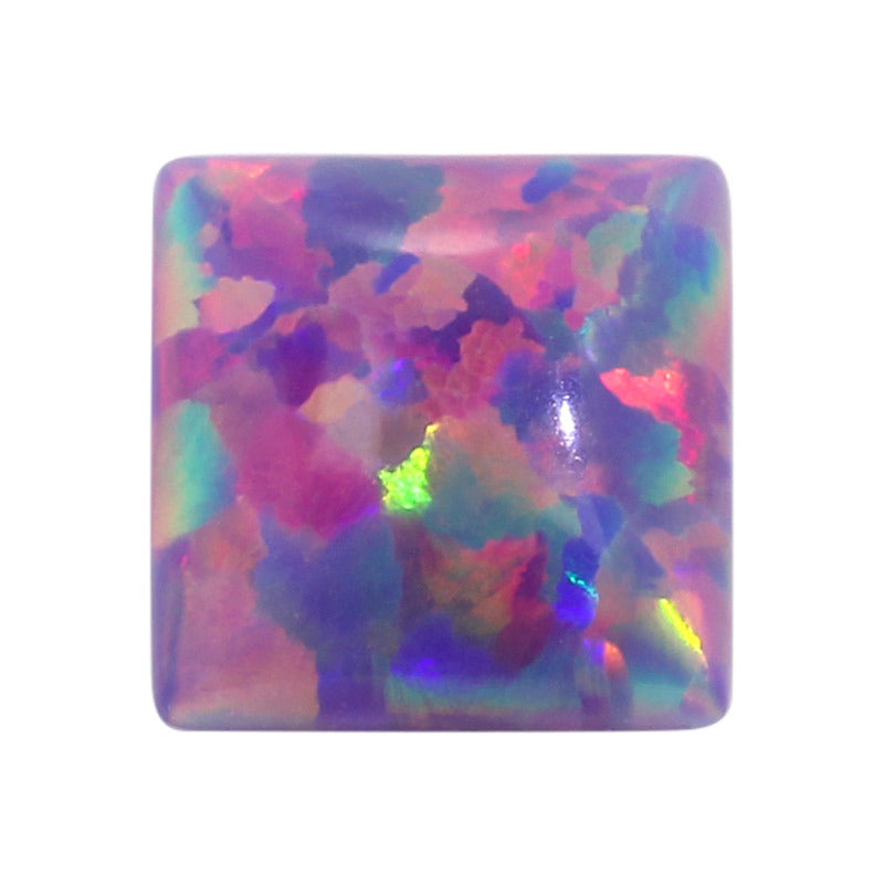 正方直角平底人造合成OPAL仿欧泊石 淡紫色澳宝欧珀OP38