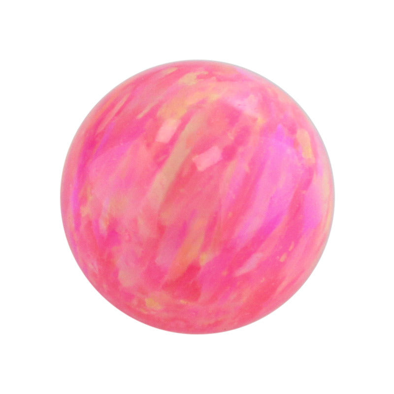 球形OPAL仿欧泊石宝石裸石 粉红色合成圆珠澳宝珠子OP42