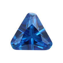三角形深海蓝色锆石裸石 倒三角海兰锆人造CZ皓石戒面