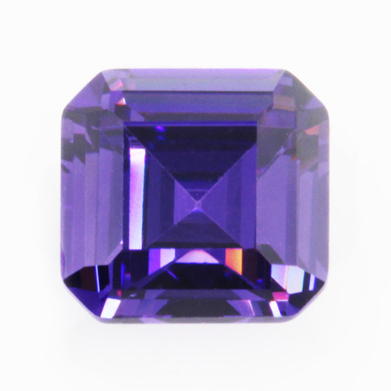 正方形锆石正方倒角车平紫红色 CZ皓石AAA人造裸石批发