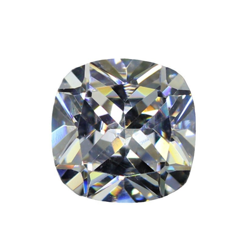 肥正方形白色锆石裸石戒面 肥方枕形立方氧化锆CZ皓石