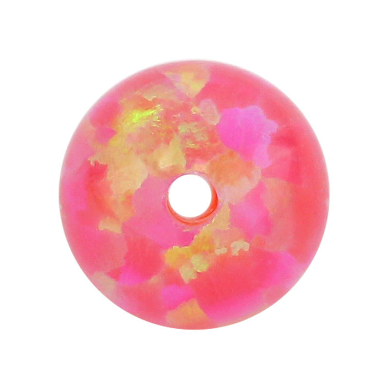 全孔球形OPAL仿欧泊石宝石裸石 人造合成圆珠粉澳宝OP07