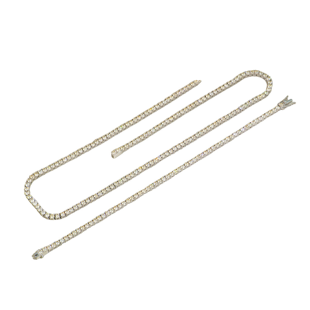 2-6mm跨境新款玫瑰金色网球链经典四爪首饰S925银白金镶莫桑手链