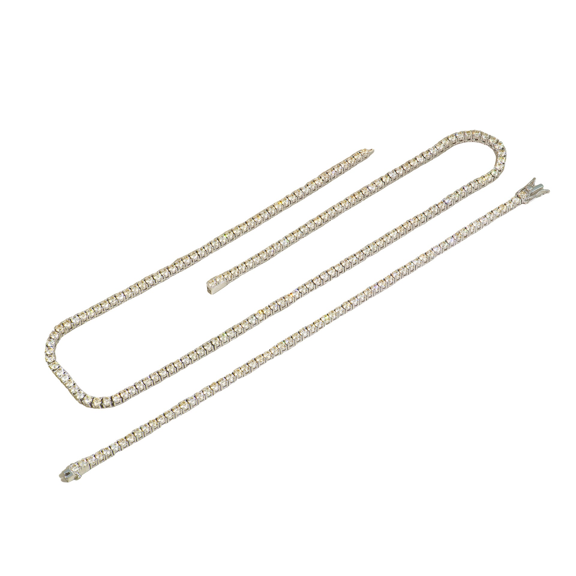 2-6mm跨境新款玫瑰金色网球链经典四爪首饰S925银白金镶莫桑手链