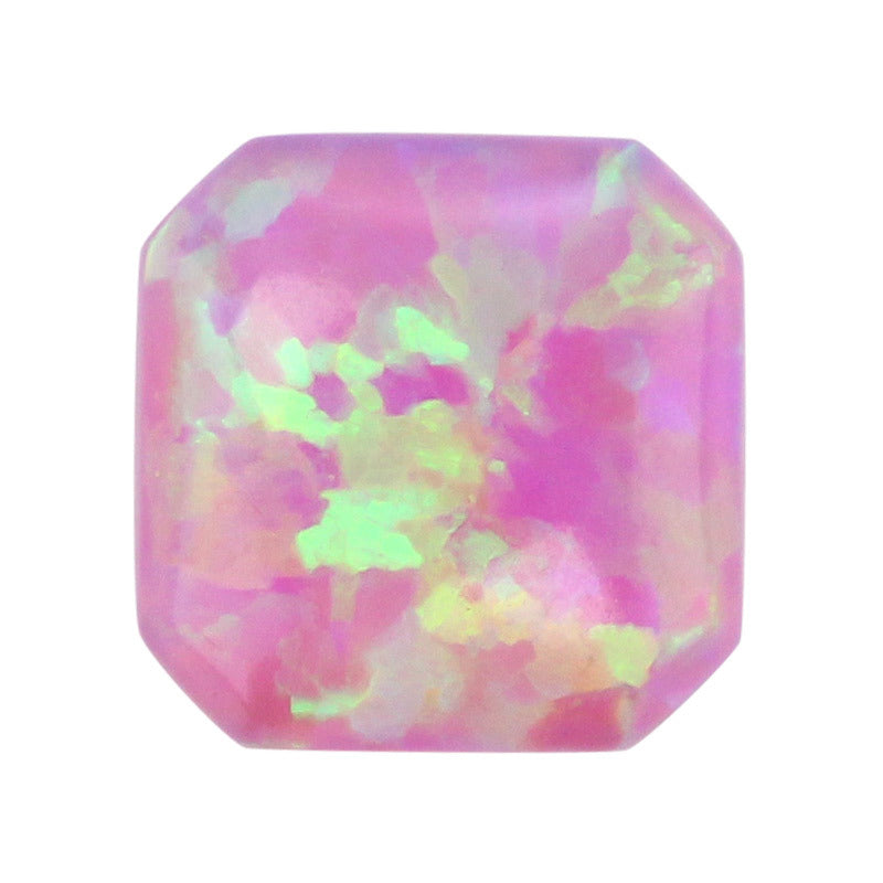 正方倒角平底人造合成OPAL仿欧泊石 澳宝欧珀OP10粉紫色