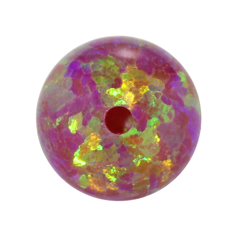 半孔球形OPAL仿欧泊石宝石裸石 人造合成澳宝圆珠子OP44