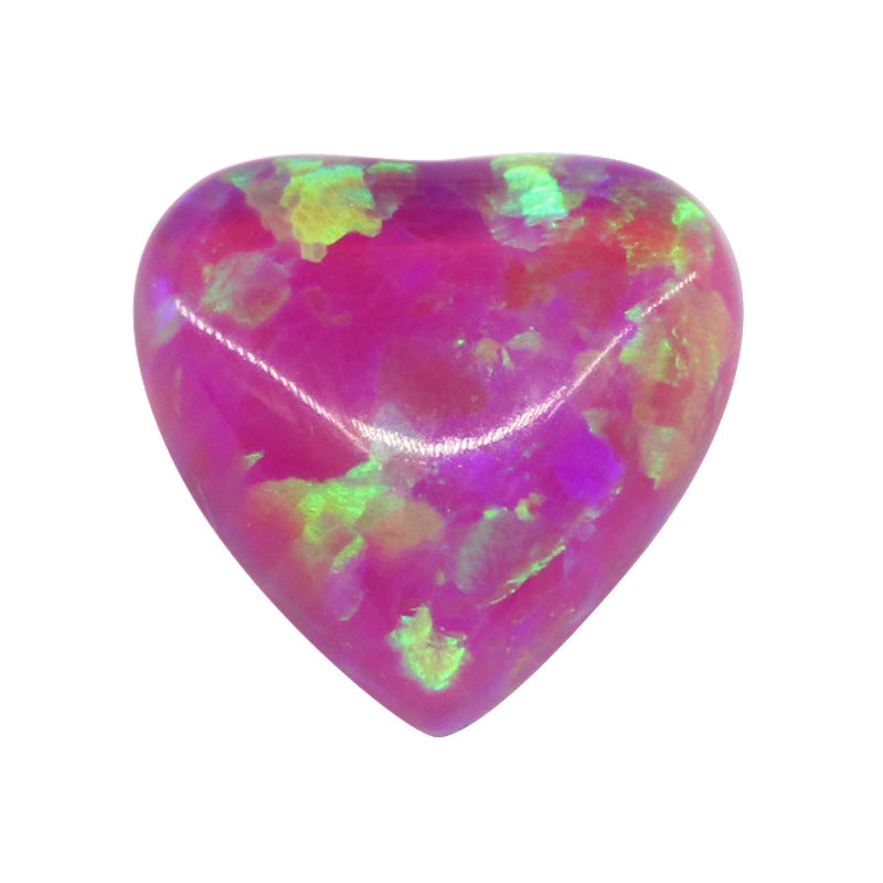 桃心形合成澳宝欧泊石裸石 心形戒面人造OPAL蛋白石OP09