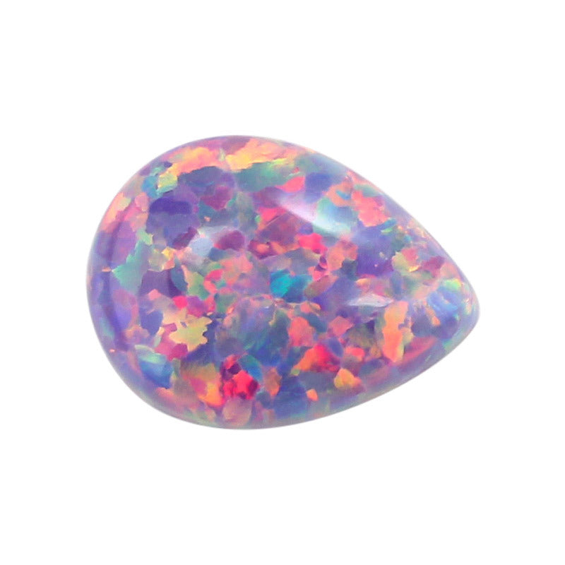 梨形合成欧泊石OPAL裸石 人造澳宝水滴形戒面平底钻OP38