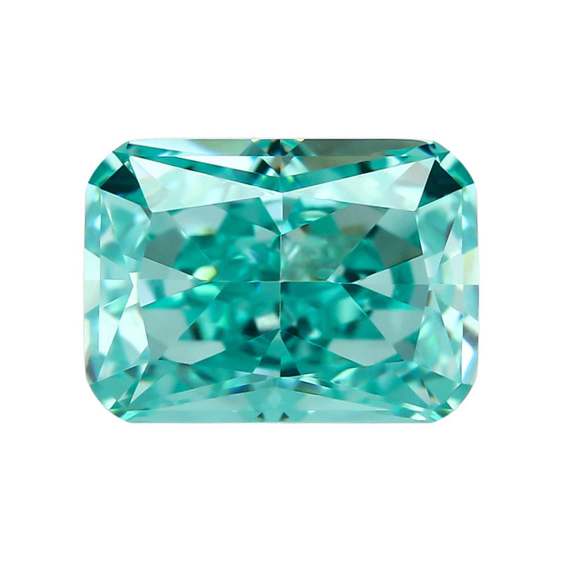 9A长方倒角冰花切帕拉伊巴色高碳钻 小八角形锆石裸石戒