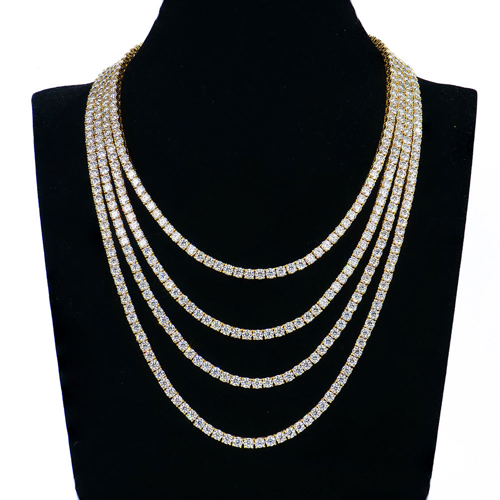 4mm莫桑石网球项链女款网球链简约高级感首饰项饰品女