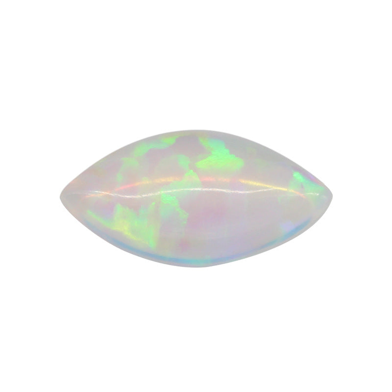 OPAL马眼形合成欧泊石裸石戒面 人造澳宝火彩平底钻FI04
