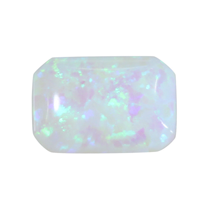 长方倒角平底素面人造欧泊石 合成澳宝宝石OPAL裸石OP16