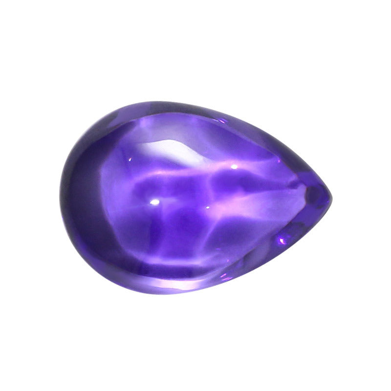 紫蓝色梨形平底素面锆石戒面 人造锆石彩色宝石平底裸石