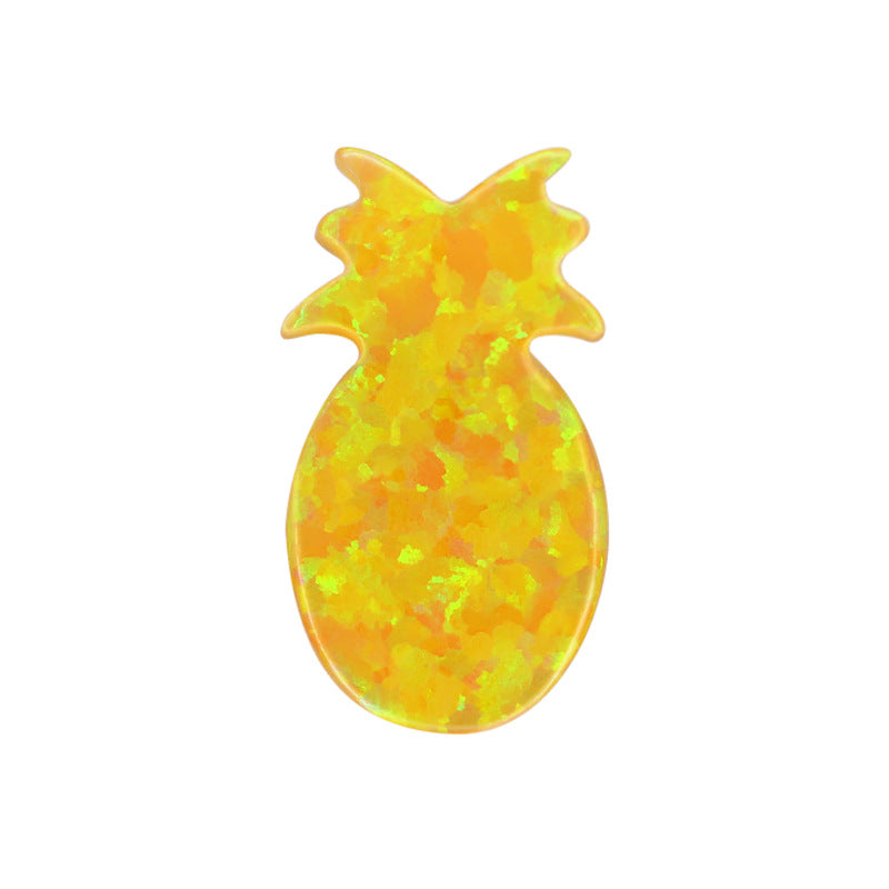 合成澳宝欧泊石OPAL 菠萝耳钉素面镶嵌裸石戒面项链OP28