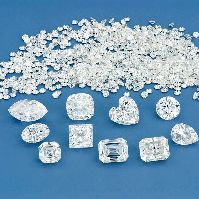 DEF-VVS色莫桑裸石梧州人造宝石项链戒指配石超白圆形批发面镶嵌