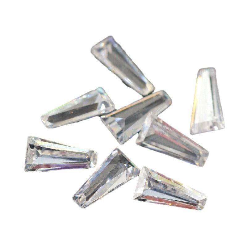 梯方白色锆石裸石批发 无色透明梯形CZ手表饰品配石DIY