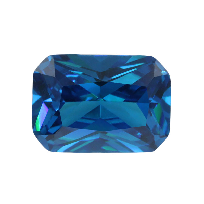 长方形倒角车花深海蓝锆 深海兰锆石宝石裸石立方氧化锆