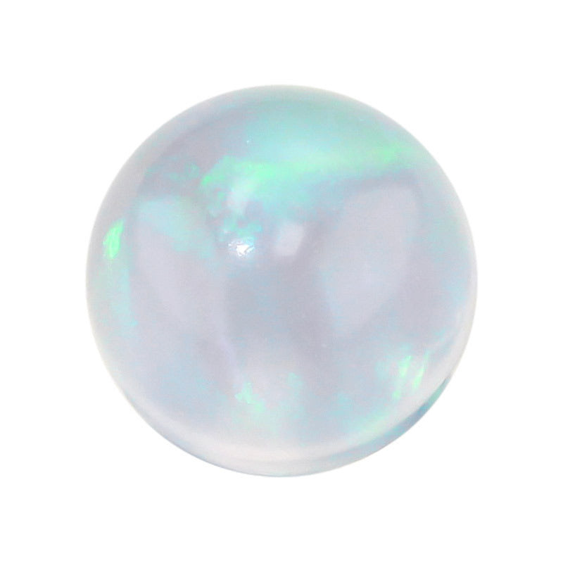 无孔球形透明绿OPAL仿欧泊石宝石裸石 耐高温澳宝圆珠子