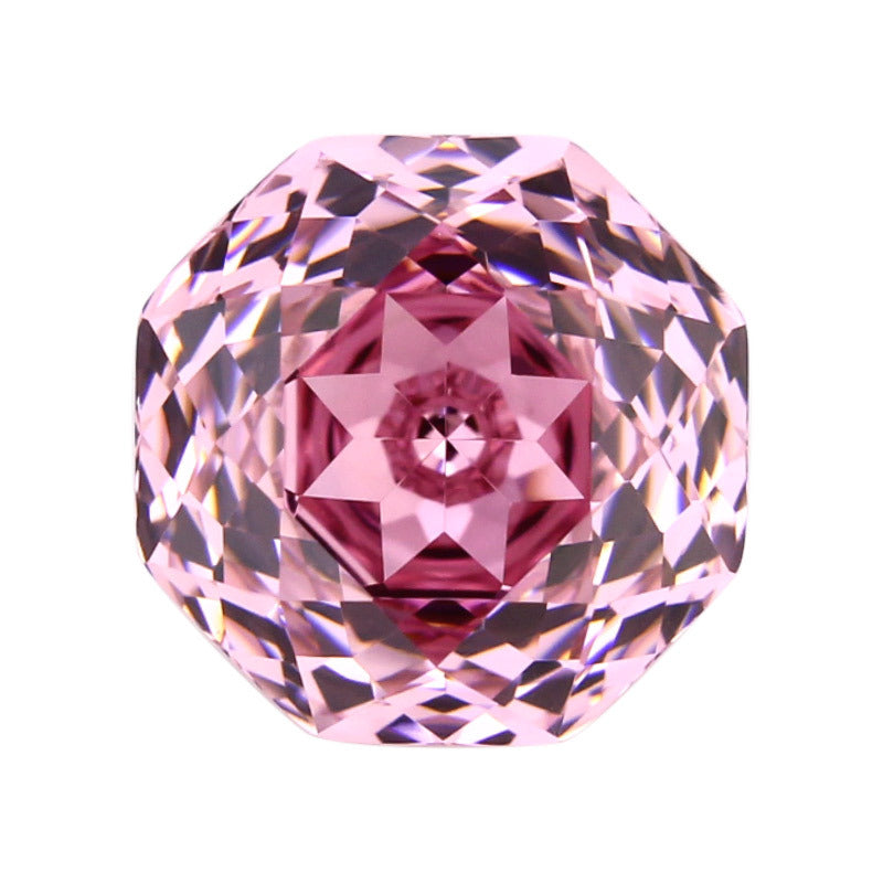 千禧玫瑰切粉红色高碳钻直播 八边形锆石裸石桃粉色主石