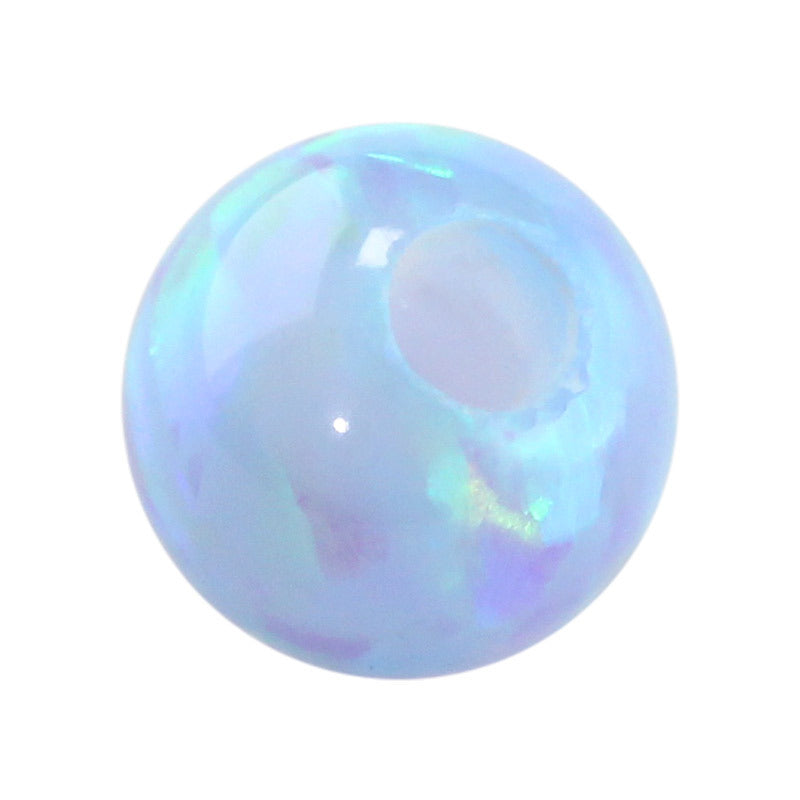 半孔球形OPAL仿欧泊石宝石裸石 人造合成圆珠蓝澳宝OP06