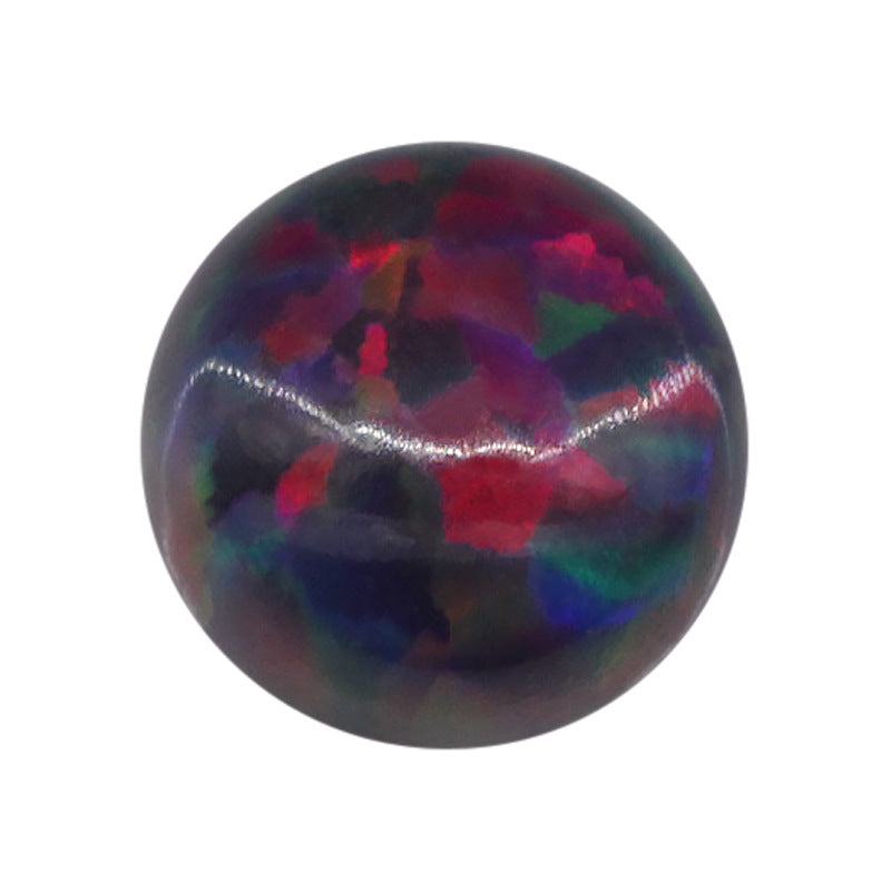 圆形平底仿欧泊宝石OPAL裸石 暗红色多彩欧珀澳宝#13-3