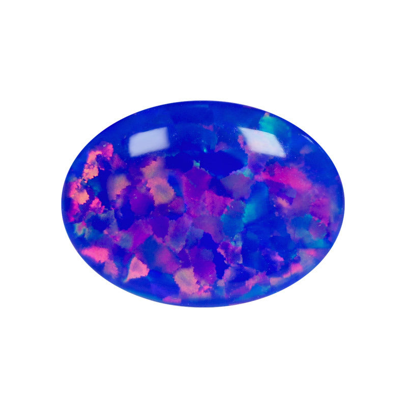 OPAL蛋形平底合成欧泊石裸石 镶戒面人造澳宝椭圆形#5B1