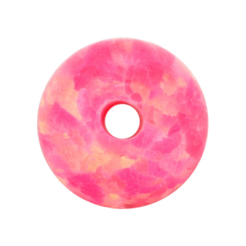 全孔球形OPAL仿欧泊石散珠 粉红色合成圆珠澳宝珠子OP42