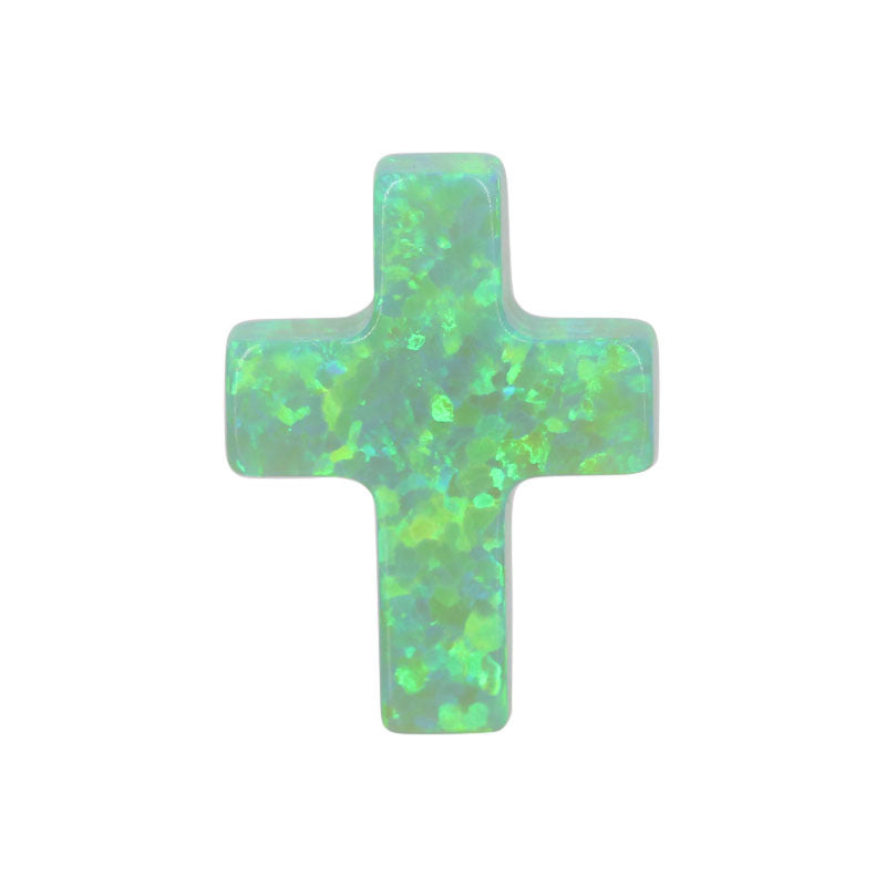 合成澳宝欧泊石OPAL 十字形平底挂件裸石吊坠项链OP11