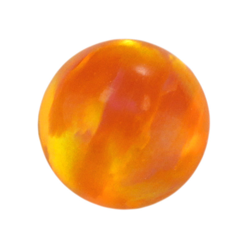 球形OPAL仿欧泊石宝石裸石 人造合成圆珠澳宝橙色OP30