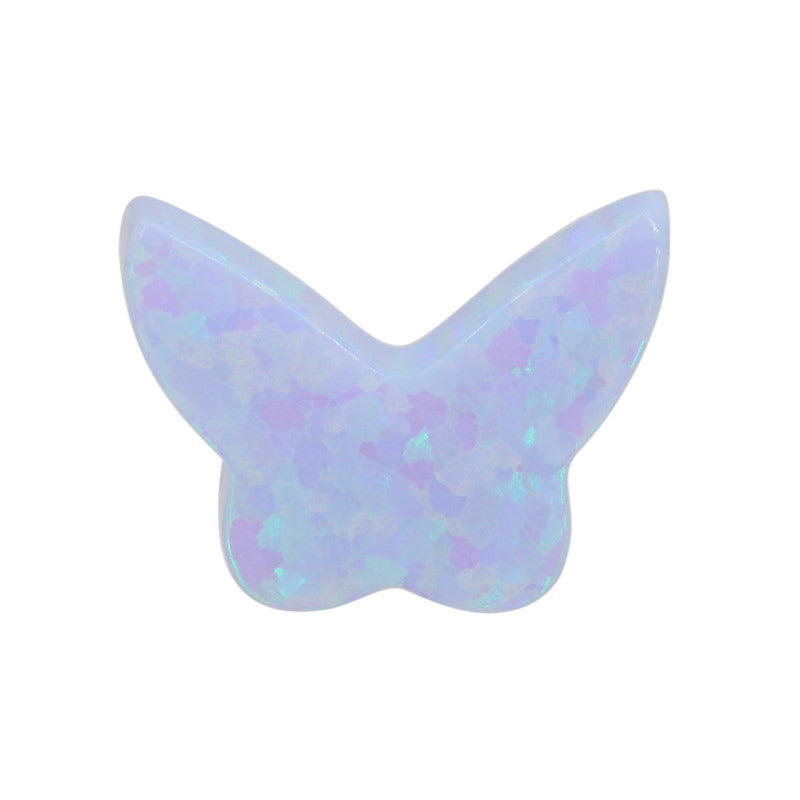 合成澳宝欧泊石OPAL蝴蝶 素面平底裸石戒面项链#F-N1