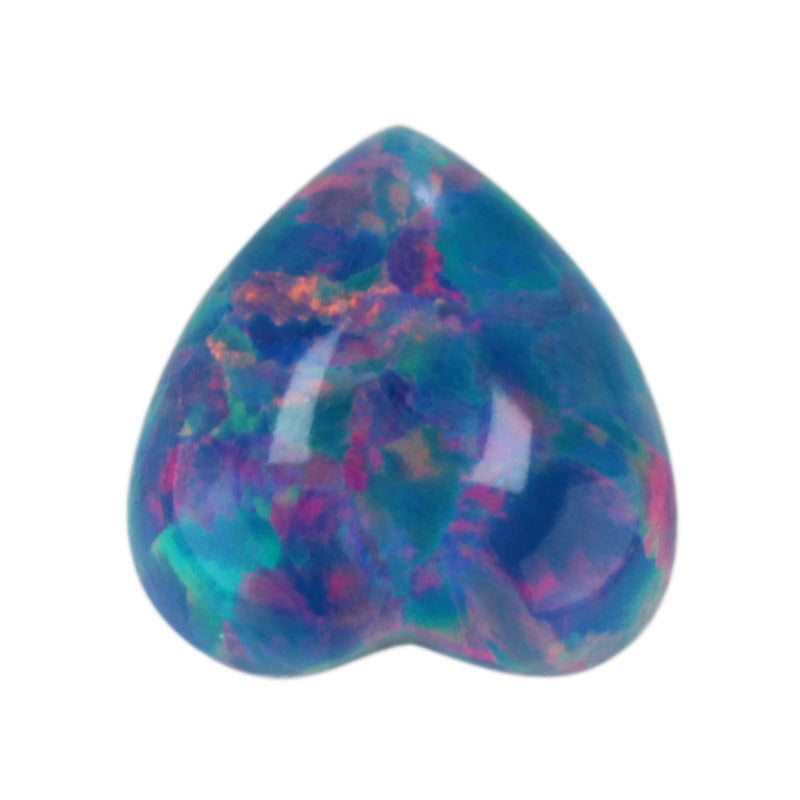 心形平底合成澳宝欧泊石裸石 人造OPAL蛋白石桃心形OP01