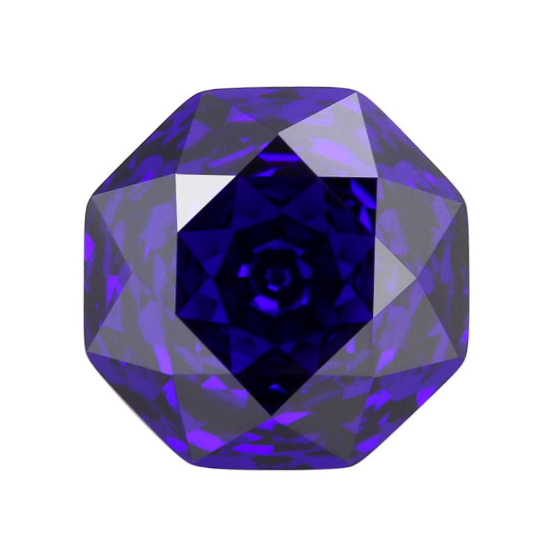 千禧玫瑰冰花切紫蓝高碳钻 美甲钻八边形直播首饰紫兰色