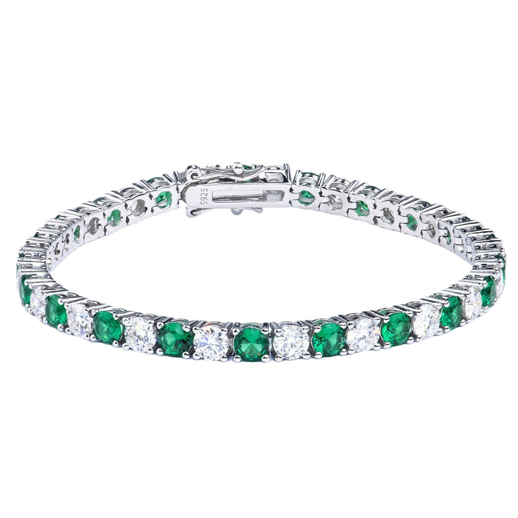 经典极简网球链跨境新款手链拼色莫桑石网球手链