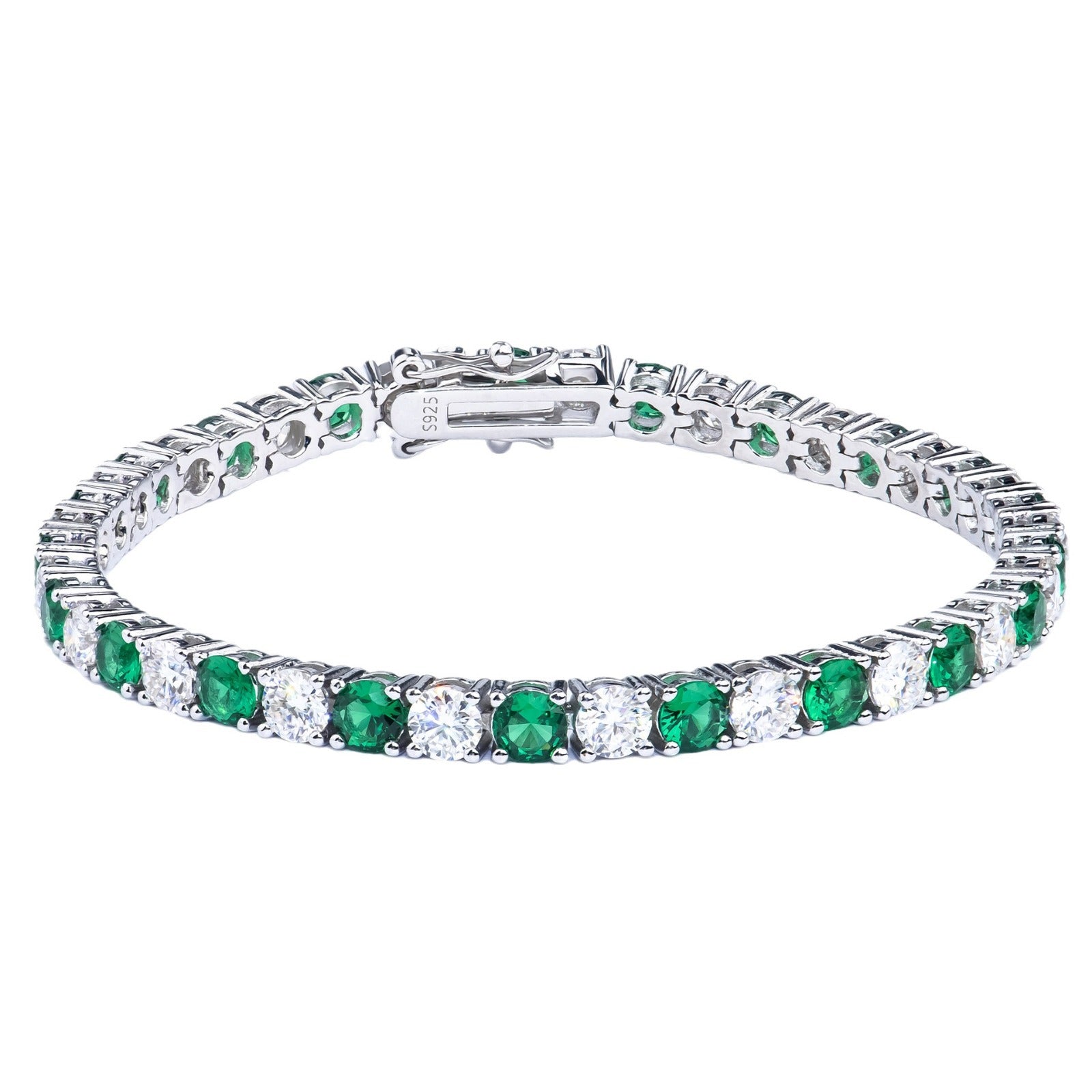 经典极简网球链跨境新款手链拼色莫桑石网球手链