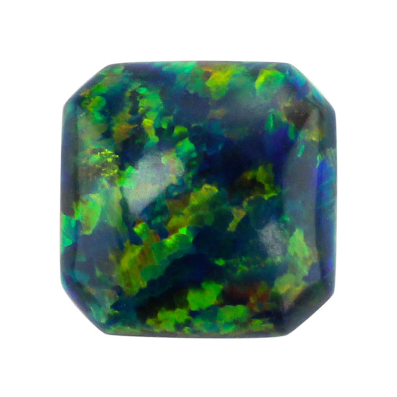 正方倒角平底人造合成OPAL仿欧泊石 蓝绿色澳宝欧珀OP35