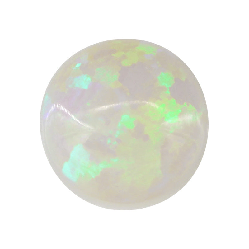 圆形平底OPAL仿欧泊石宝石裸石 人造合成澳宝白绿OP65