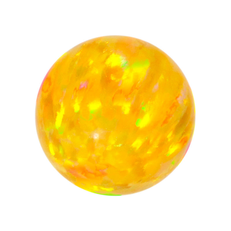 球形OPAL仿欧泊石宝石裸石 人造合成圆珠子澳宝黄色#54