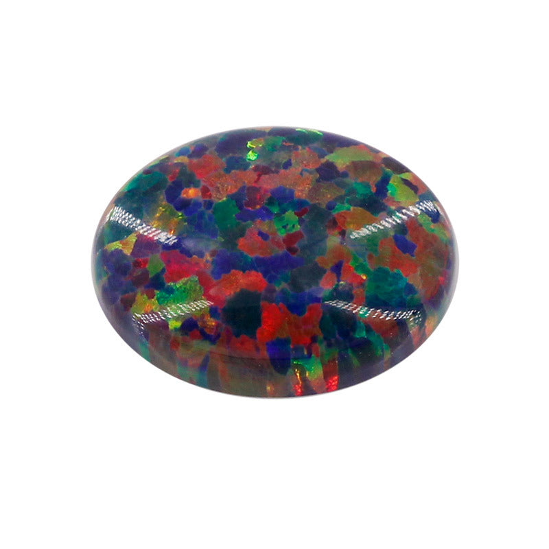 OPAL蛋形合成欧泊石裸石 镶戒面人造澳宝椭圆形平底OP32