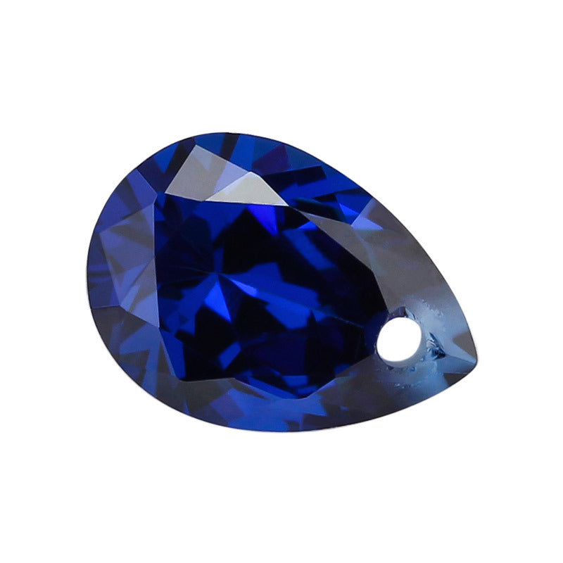 单孔梨形兰锆裸石批发 水滴形宝蓝锆石 蓝宝石皓石彩色
