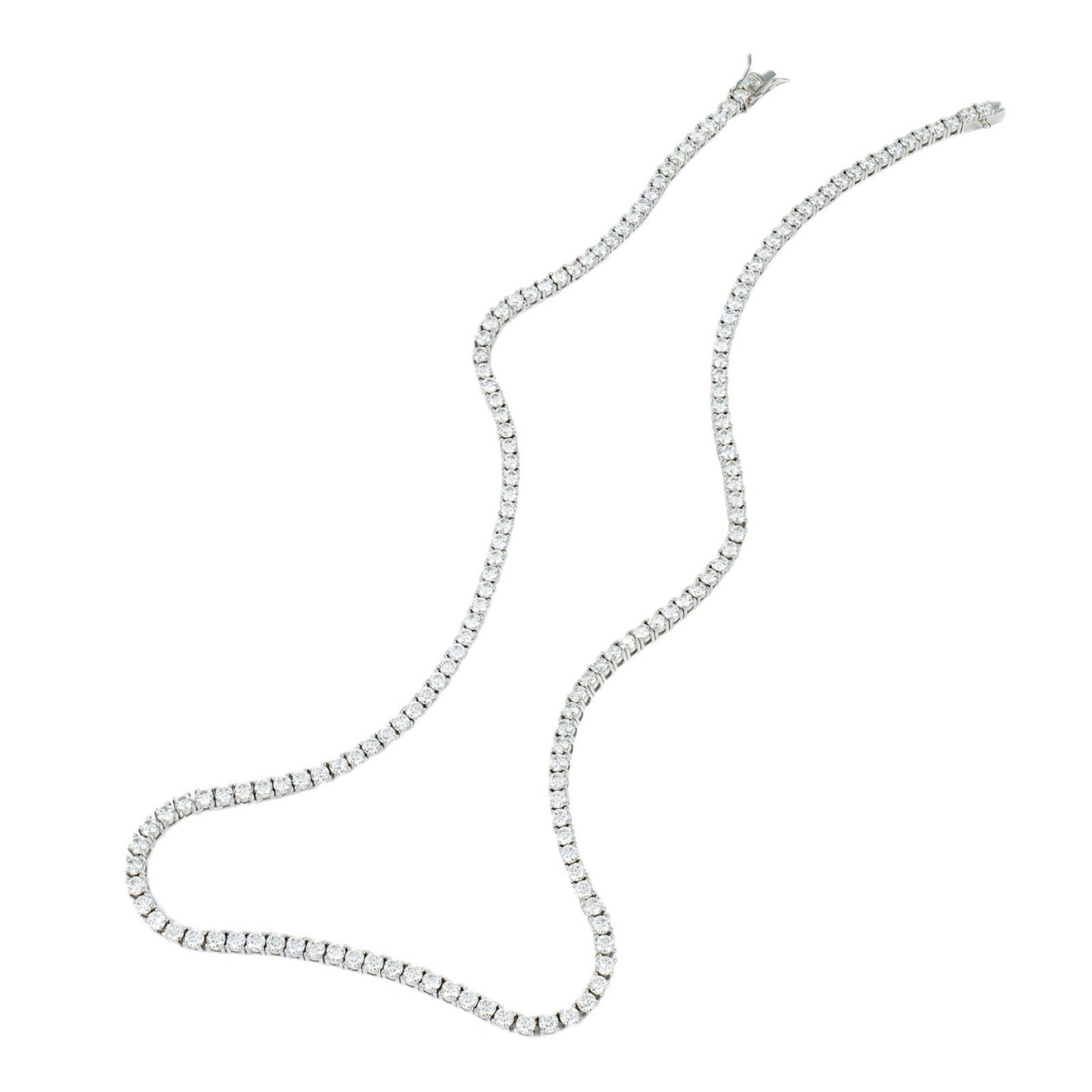 银网球项链女款莫桑石网球链简约高级感首饰项饰品女