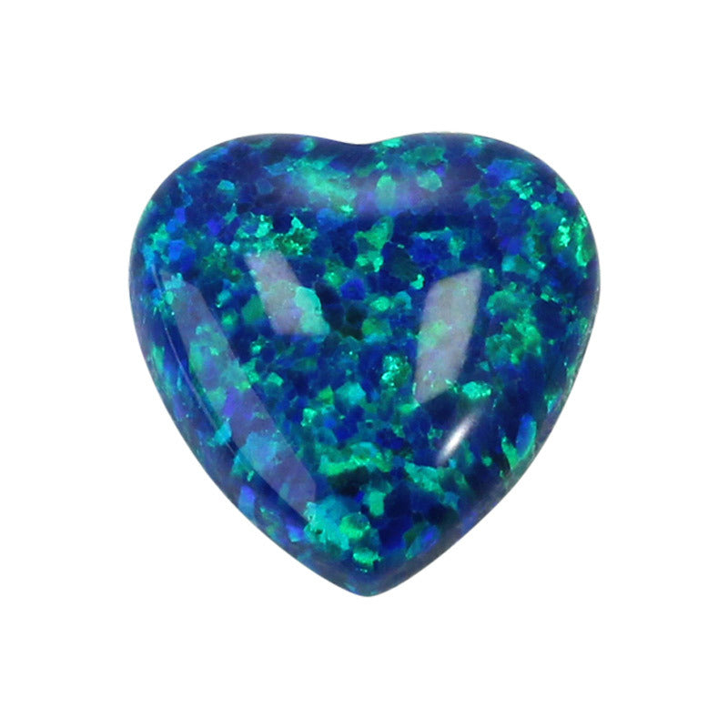 心形平底合成澳宝欧泊石裸石 人造OPAL蛋白石桃心形OP13
