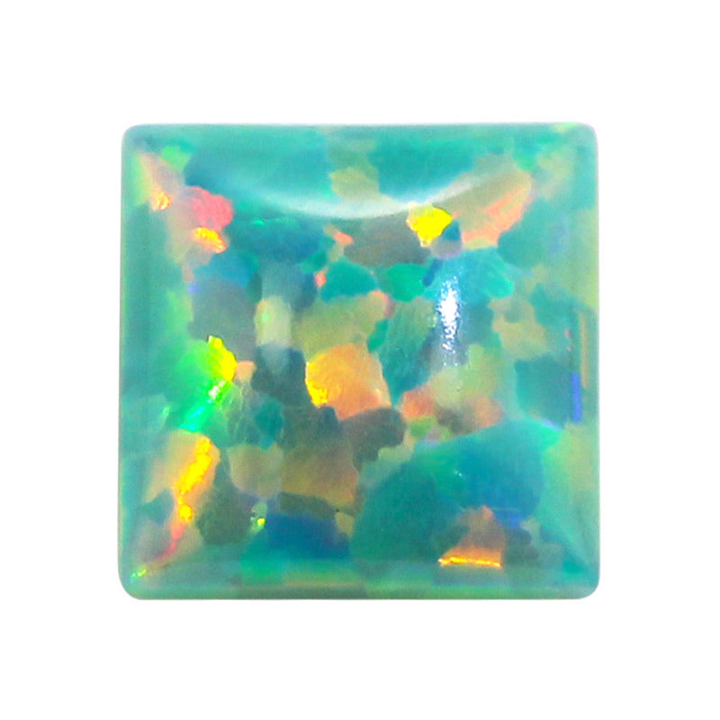 正方直角平底人造合成OPAL仿欧泊石 澳宝欧珀OP03绿色