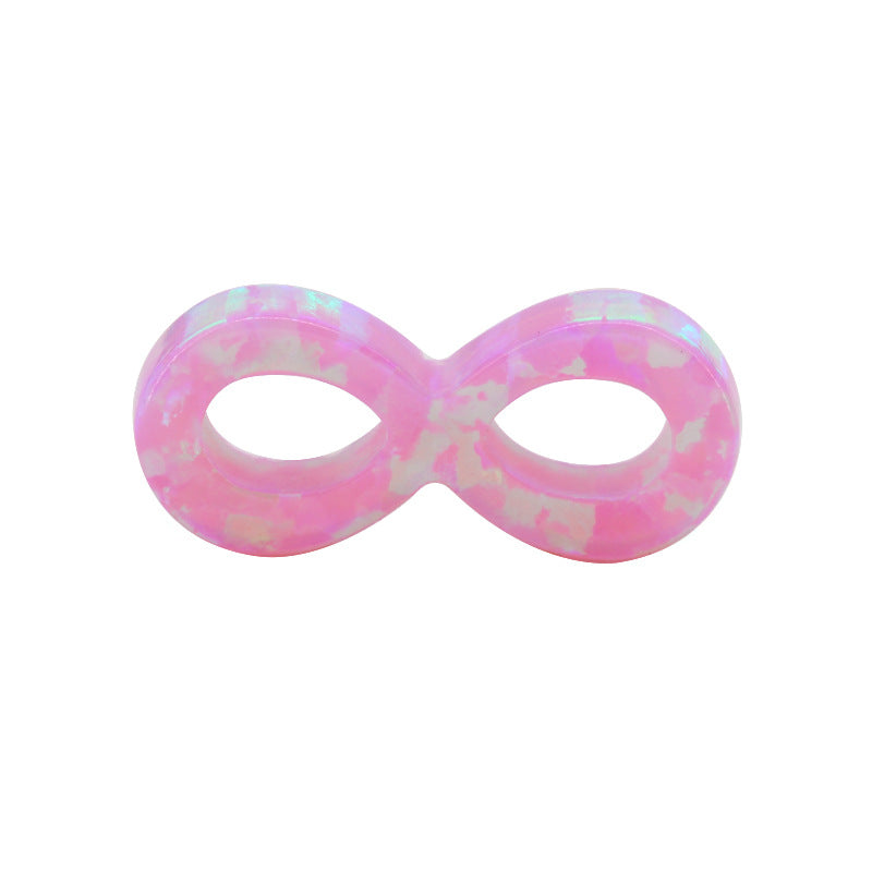 合成澳宝欧泊石OPAL 粉色双圆圈孔耳钉素面戒面项链OP10