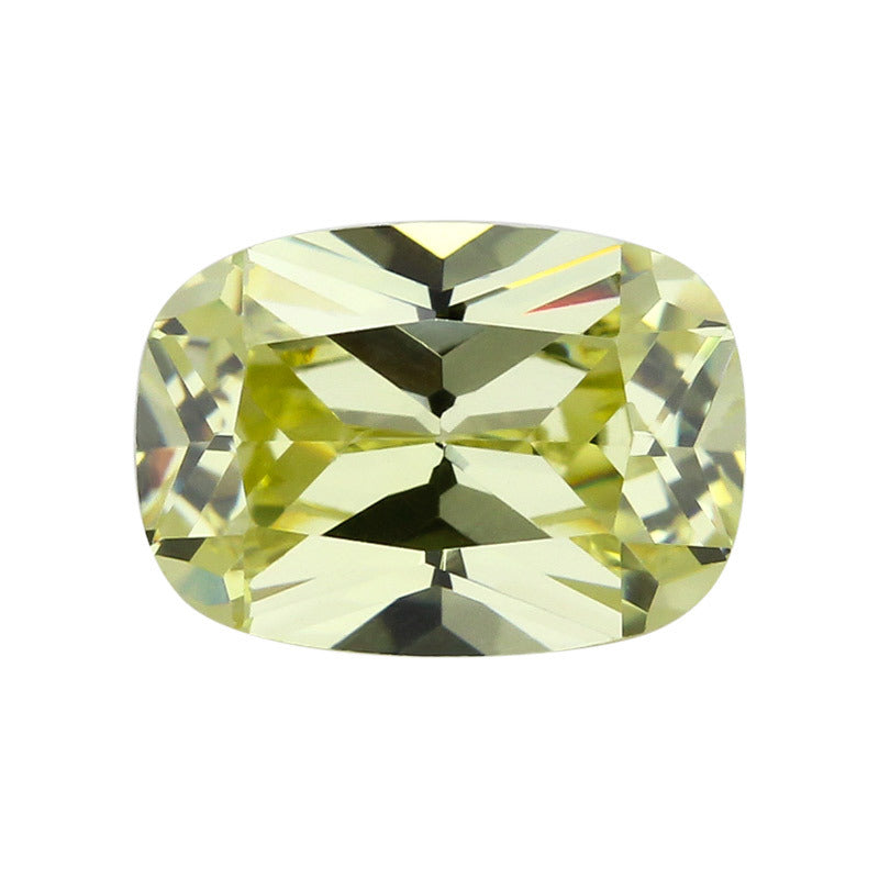 橄榄黄色肥长方形锆石批发 长垫形彩色宝石人造裸石皓石