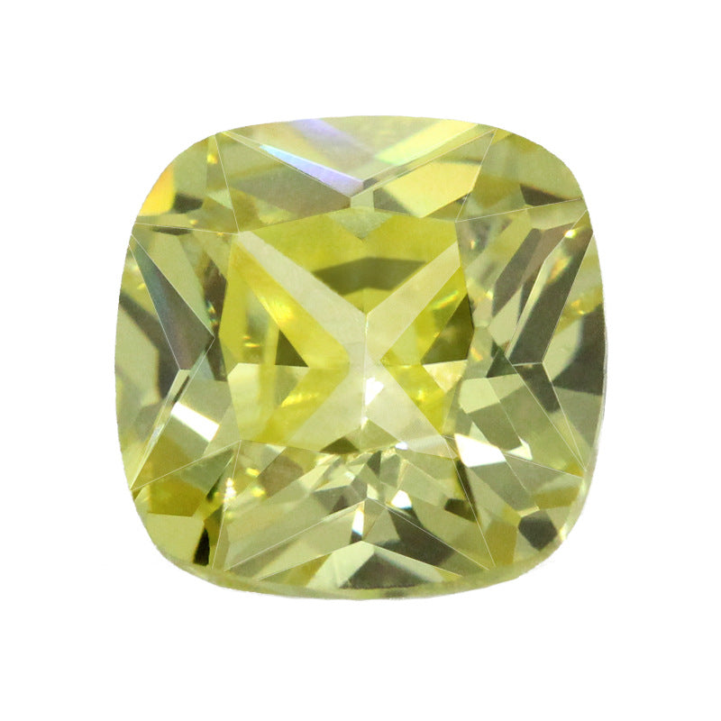 肥正方橄榄黄锆石戒面 枕形垫形AAA人造CZ宝石皓石裸石