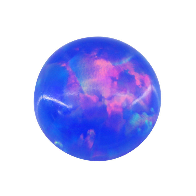 圆形平底OPAL仿欧泊石宝石裸石 人造合成澳宝#5B1蓝红色